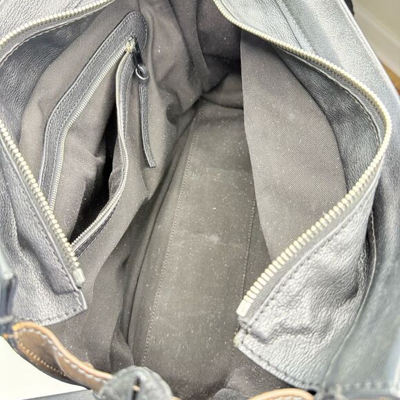 Chloé Tracy Two-Tone Leather Tote Satchel Black & Brown Top Handle Certification - Picture 10 of 14